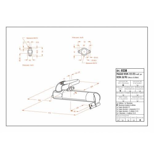 LEOVINCE SITO PIAGGIO VESPA 125 ET3 MOD. 50/90 | LEOVINCE