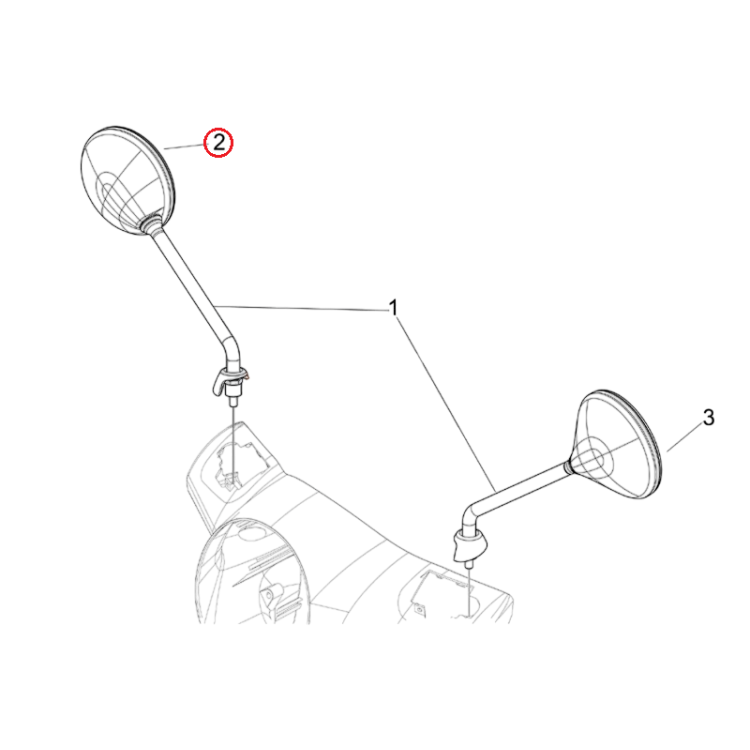 CM073407 | SPECCHIO RETROVISORE (FU HWA) | PIAGGIO RICAMBI ORIGINALI