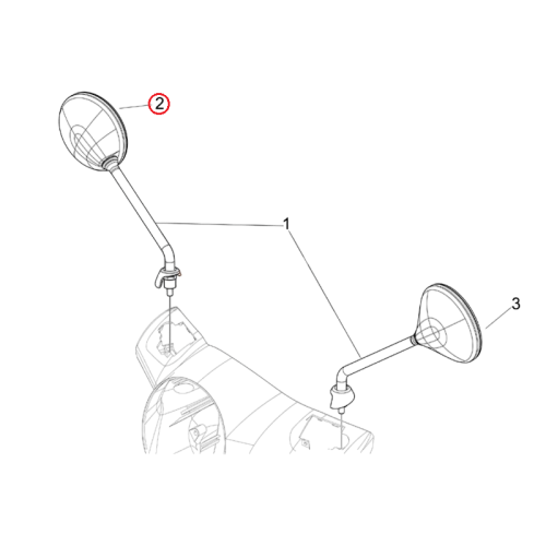 CM073407 | SPECCHIO RETROVISORE (FU HWA) | PIAGGIO RICAMBI ORIGINALI
