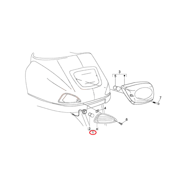 58176R5 | INDICATORE DIREZIONE POST.SINISTRO | PIAGGIO RICAMBI ORIGINALI