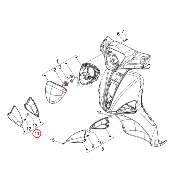 5847795 | INDICATORE DIREZ.ANT.DX | PIAGGIO RICAMBI ORIGINALI