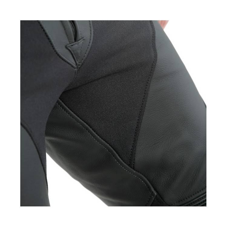 PONY 3 PELLE PANTS-076-BLACK-MATT DAINESE