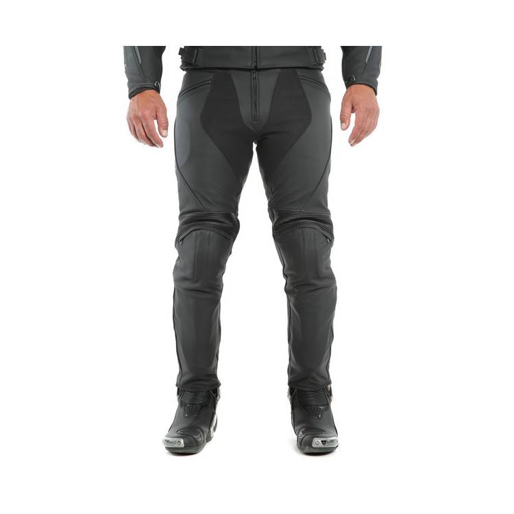 PONY 3 PELLE PANTS-076-BLACK-MATT DAINESE