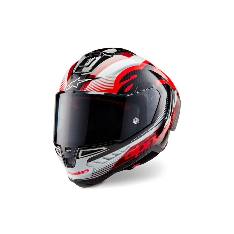 SUPERTECH R10 TEAM HELMET ECE06/DOT/FIM BLK/CRB/RED/WH GLOSS | ALPINESTARS