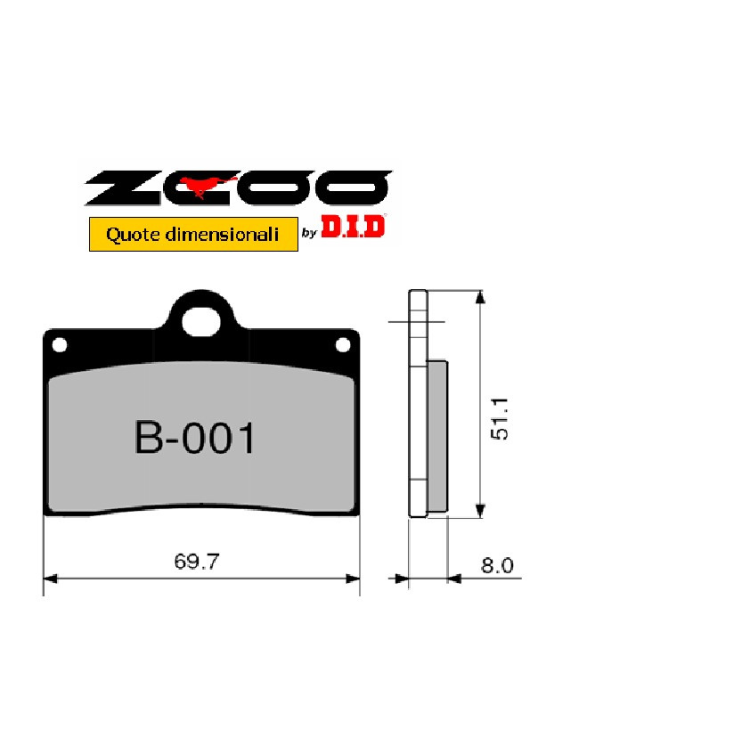 COPPIA PASTIGLIE RACING B001 EX | OGNIBENE |  MPN 45B00100