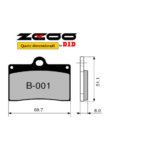 COPPIA PASTIGLIE RACING B001 EX | OGNIBENE |  MPN 45B00100