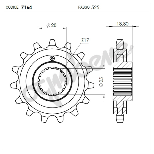 PIGNONE OE C/GOMMA - 525 Z 16 | OGNIBENE |  MPN 367164R16