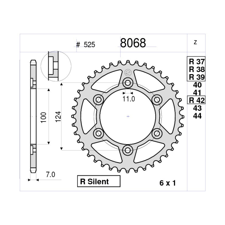 CORONA ACCIAIO OE C/GOMMA - 525 Z 39 | OGNIBENE |  MPN 368068R39