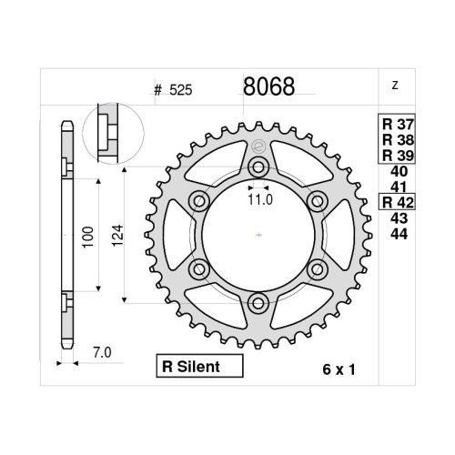CORONA ACCIAIO OE C/GOMMA - 525 Z 39 | OGNIBENE |  MPN 368068R39