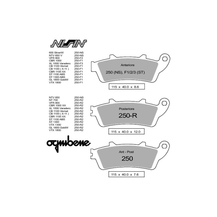 COPPIA PASTIGLIE FRENO NISSIN ST SP 8,6 | OGNIBENE |  MPN 442P250F2