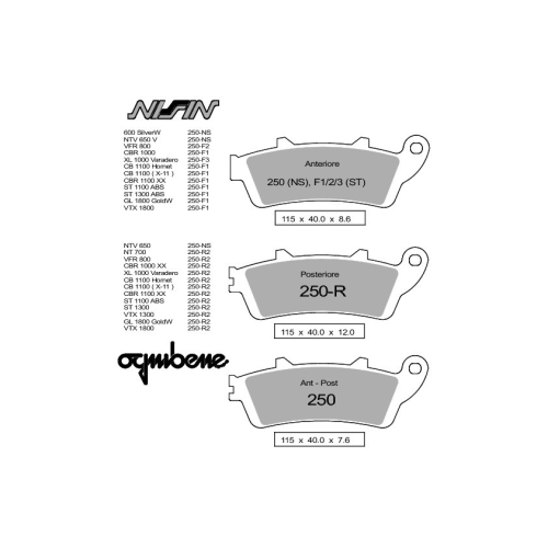 COPPIA PASTIGLIE FRENO NISSIN ST SP 8,6 | OGNIBENE |  MPN 442P250F2