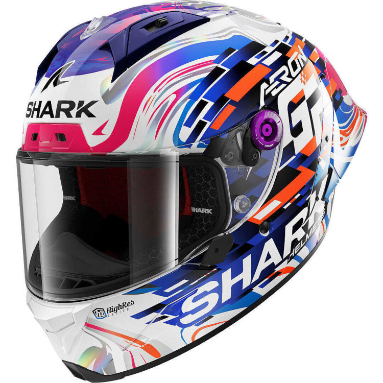 CASCO MODULARE AERON-GP REPLICA ZARCO GP DE FRANCE CARBON VIOLET BLUE | SHARK HELMETS