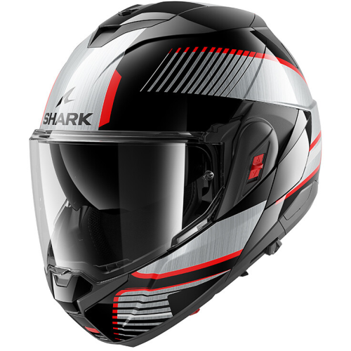 CASCO MODULARE OXO SIKTER BLACK CHROM SILVER | SHARK HELMETS