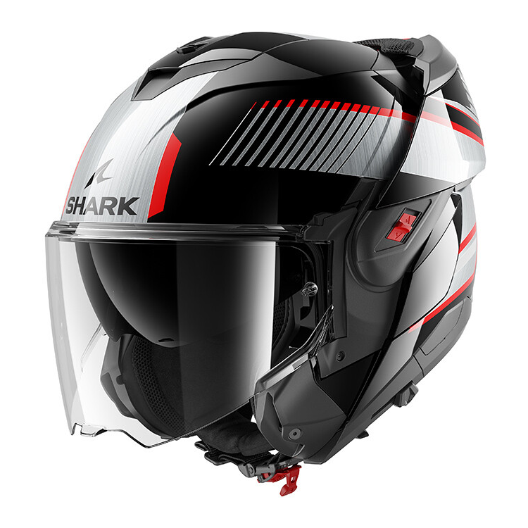 CASCO MODULARE OXO SIKTER BLACK CHROM SILVER | SHARK HELMETS