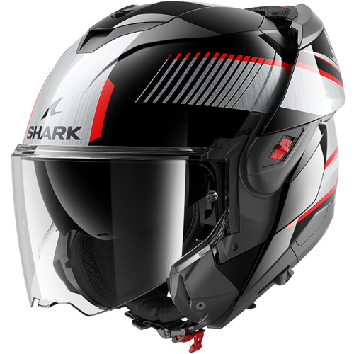 CASCO MODULARE OXO SIKTER BLACK CHROM SILVER | SHARK HELMETS