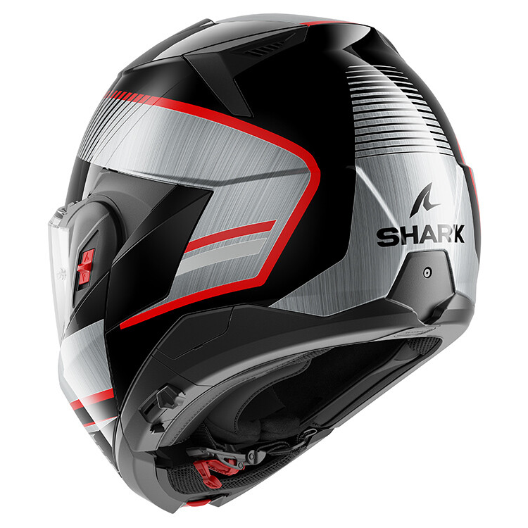 CASCO MODULARE OXO SIKTER BLACK CHROM SILVER | SHARK HELMETS