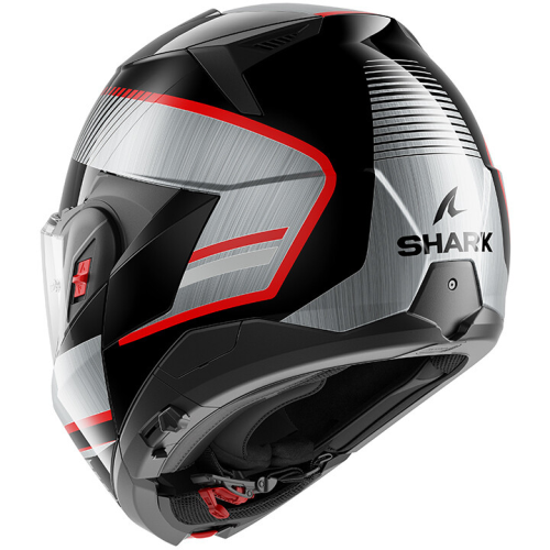 CASCO MODULARE OXO SIKTER BLACK CHROM SILVER | SHARK HELMETS