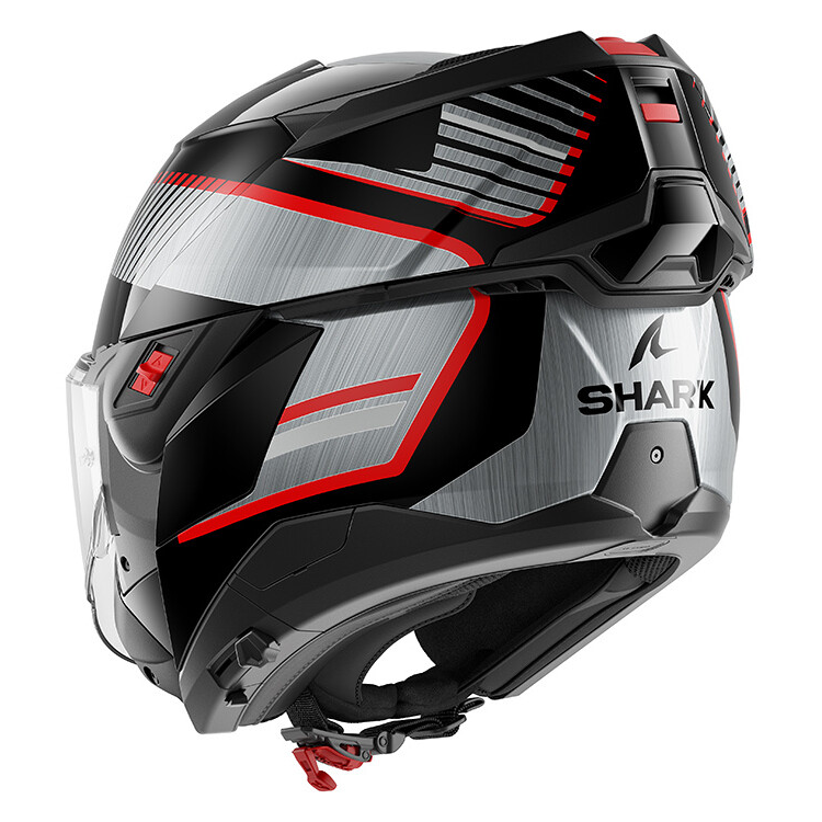 CASCO MODULARE OXO SIKTER BLACK CHROM SILVER | SHARK HELMETS