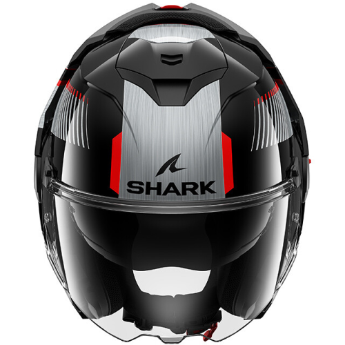 CASCO MODULARE OXO SIKTER BLACK CHROM SILVER | SHARK HELMETS