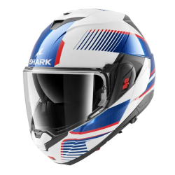 CASCO MODULARE OXO SIKTER WHITE CHROME BLUE | SHARK HELMETS