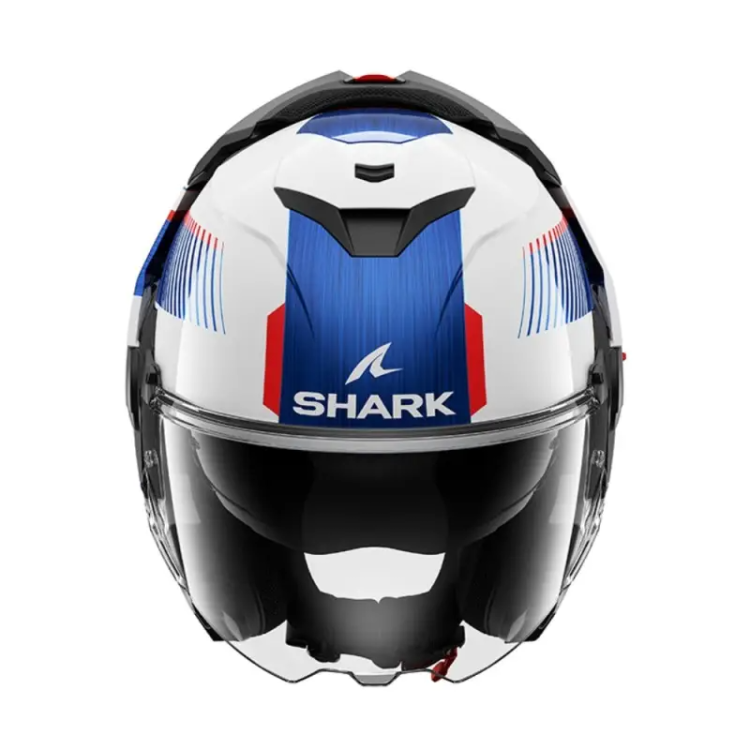 CASCO MODULARE OXO SIKTER WHITE CHROME BLUE | SHARK HELMETS