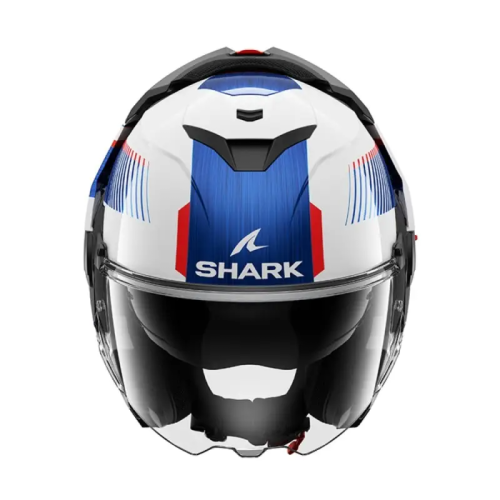CASCO MODULARE OXO SIKTER WHITE CHROME BLUE | SHARK HELMETS