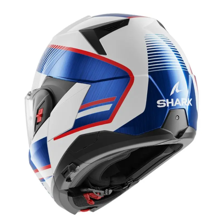 CASCO MODULARE OXO SIKTER WHITE CHROME BLUE | SHARK HELMETS