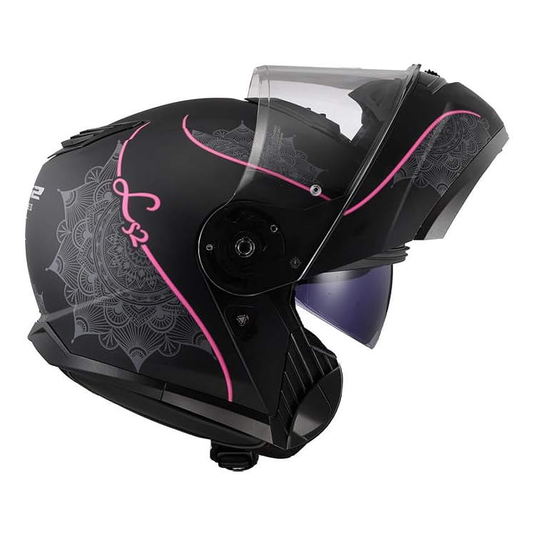 CASCO MODULARE LS2 FF908 STROBE II LUX M.BLACK PINK-06  | LS2
