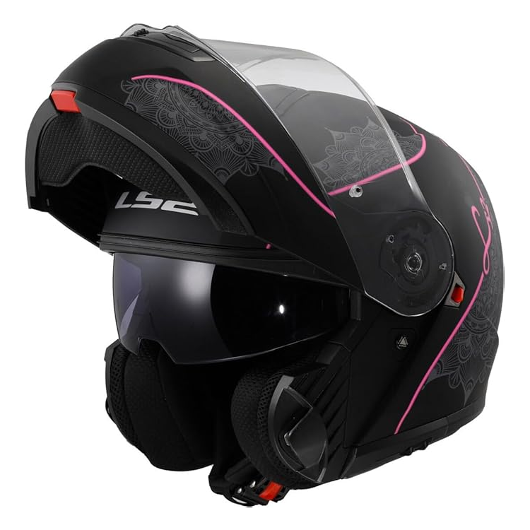 CASCO MODULARE LS2 FF908 STROBE II LUX M.BLACK PINK-06  | LS2