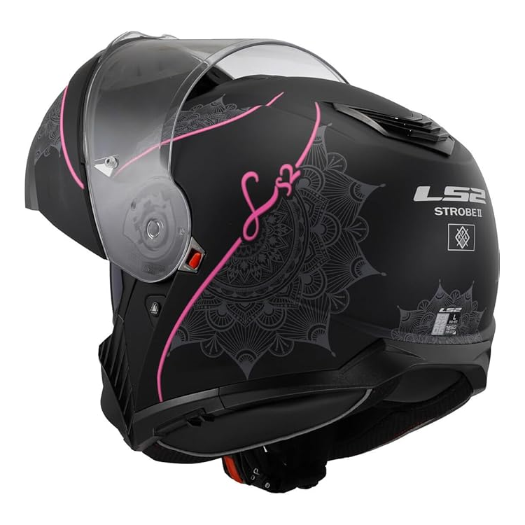 CASCO MODULARE LS2 FF908 STROBE II LUX M.BLACK PINK-06  | LS2