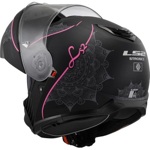 CASCO MODULARE LS2 FF908 STROBE II LUX M.BLACK PINK-06  | LS2
