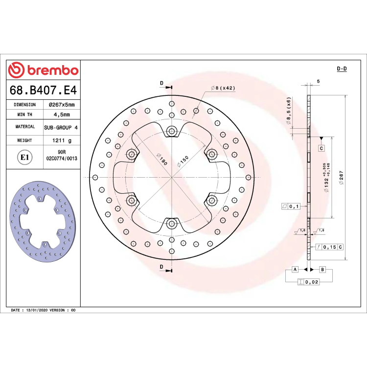 Disco Brembo 68B407E4