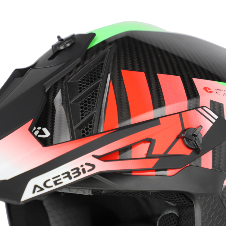 CASCO ACERBIS STEEL CARBON 2206 VERDE ROSSO | ACERBIS