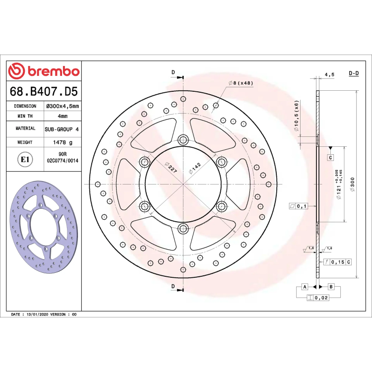 Disco Brembo 68B407D5