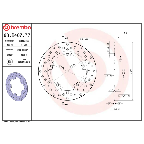 Disco Brembo 68B40777