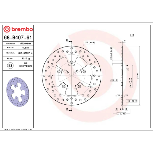 Disco Brembo 68B40761