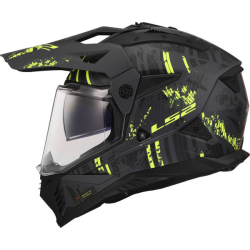 CASCO LS2 MX702 PIONEER II CRAZY M.BLACK H-V YELL.-06 | LS2