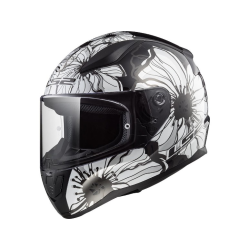 CASCO LS2 FF353 RAPID POPPIES BLACK WHITE | LS2