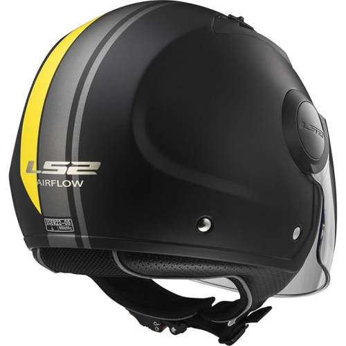CASCO LS2 OF562 AIRFLOW METROPOLIS MATT BLACK YELLOW  | LS2