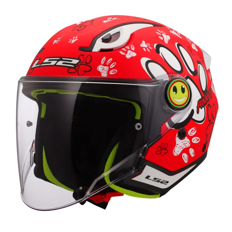 CASCO LS2 OF622 FUNNY II PAWS RED | LS2