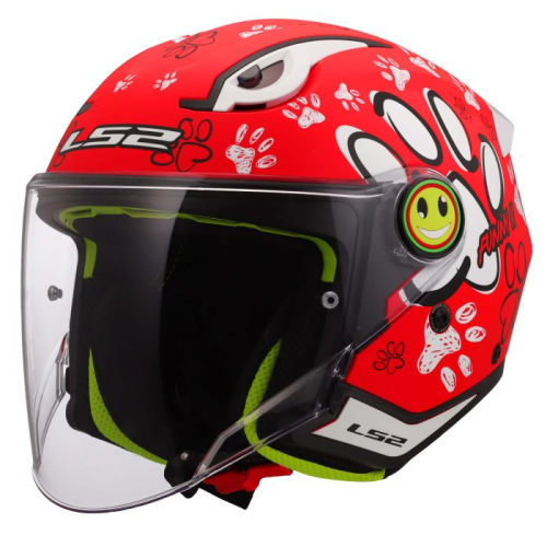 CASCO LS2 OF622 FUNNY II PAWS RED | LS2