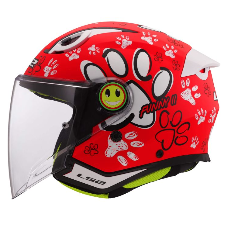 CASCO LS2 OF622 FUNNY II PAWS RED | LS2