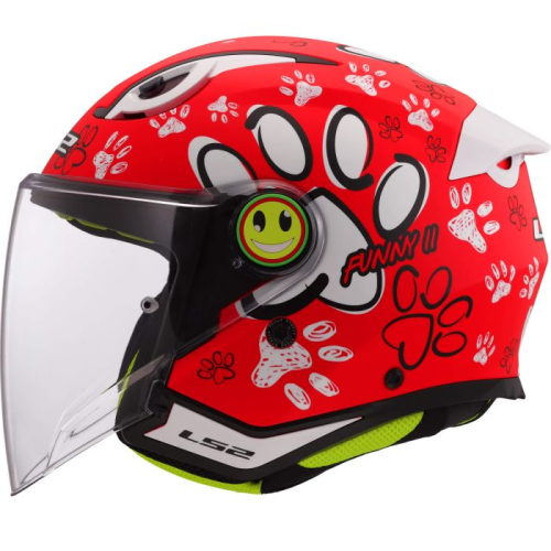 CASCO LS2 OF622 FUNNY II PAWS RED | LS2