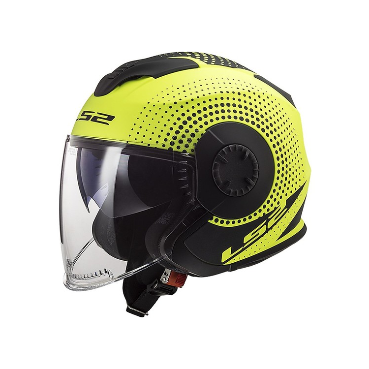 CASCO JET LS2 OF570 VERSO SPIN MATT HI VIS YELLOW  | LS2