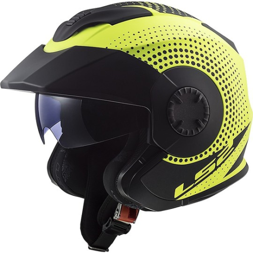 CASCO JET LS2 OF570 VERSO SPIN MATT HI VIS YELLOW  | LS2