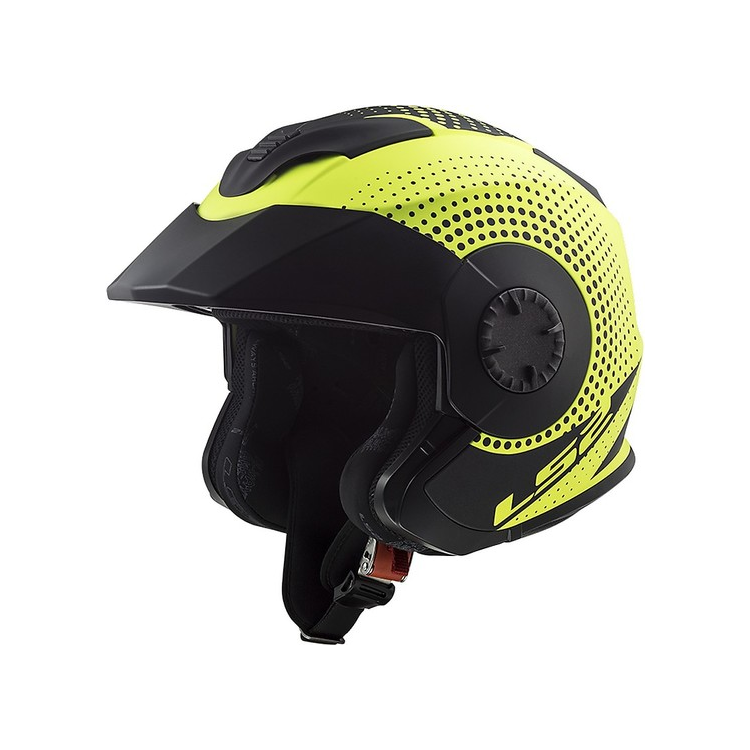 CASCO JET LS2 OF570 VERSO SPIN MATT HI VIS YELLOW  | LS2