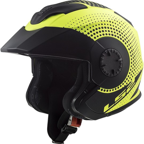 CASCO JET LS2 OF570 VERSO SPIN MATT HI VIS YELLOW  | LS2
