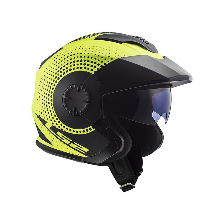 CASCO JET LS2 OF570 VERSO SPIN MATT HI VIS YELLOW  | LS2