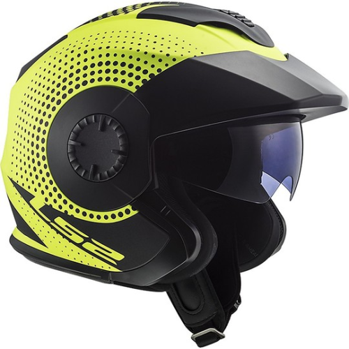 CASCO JET LS2 OF570 VERSO SPIN MATT HI VIS YELLOW  | LS2
