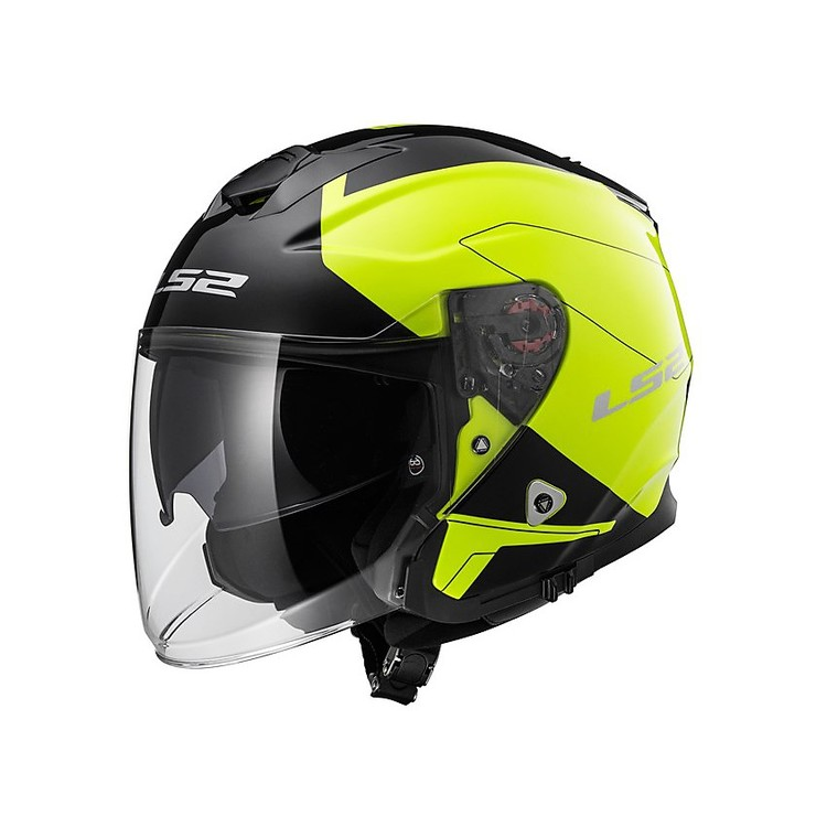 CASCO JET LS2 OF569 TRACK GLOSS HI-VIS YELLOW  | LS2